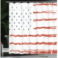 thumbnail image 4 of Ambesonne American Shower Curtain, Vector Grunge Texture, 69"Wx84"L, White Blue and Vermilion, 4 of 5