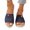 Blue, variant on Women's Wedge Espadrille Slides Linen Woven Upper Jute Trim Moisture Wicking Non Slip Shoes With Eva Outsole, Beige
