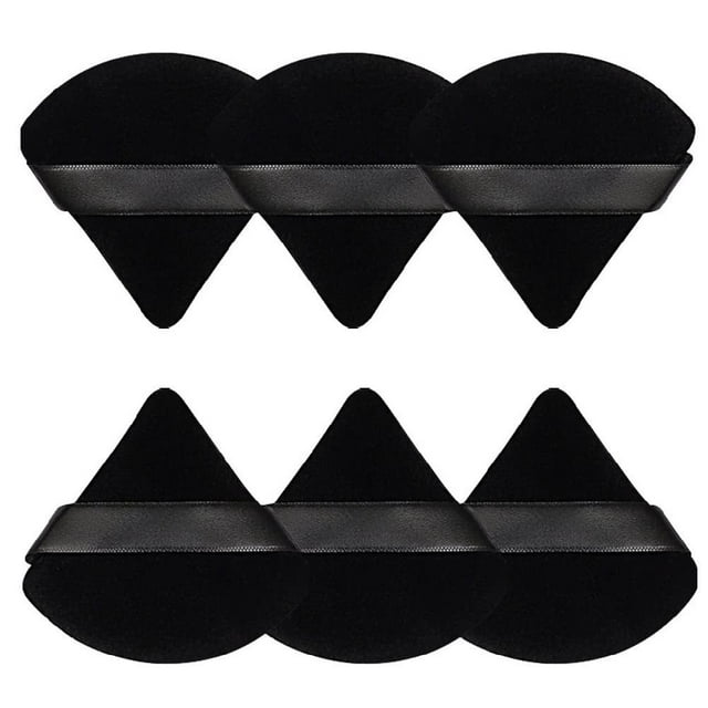 6 triángulos, polvo suave, suelto, base, mezcladora, esponja, herramienta de maquillaje de belleza (negro) XianweiShao 9024719116105