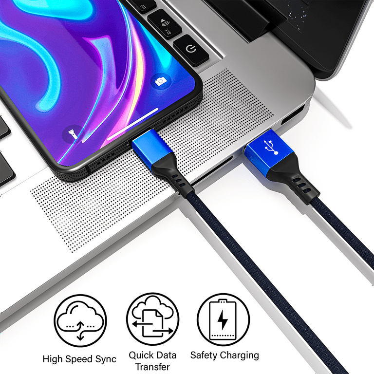 epacks Extra Long Phone Charger [4-Pack Nylon Braided USB