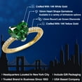 thumbnail image 2 of Gem Stone King 14K Two Tone Gold Green Nano Emerald and Lab Grown Diamond Engagement Ring for Women | 3.16 Cttw | Heart Shape 10MM | Gemstone May Birthstone | Size 6, 2 of 6