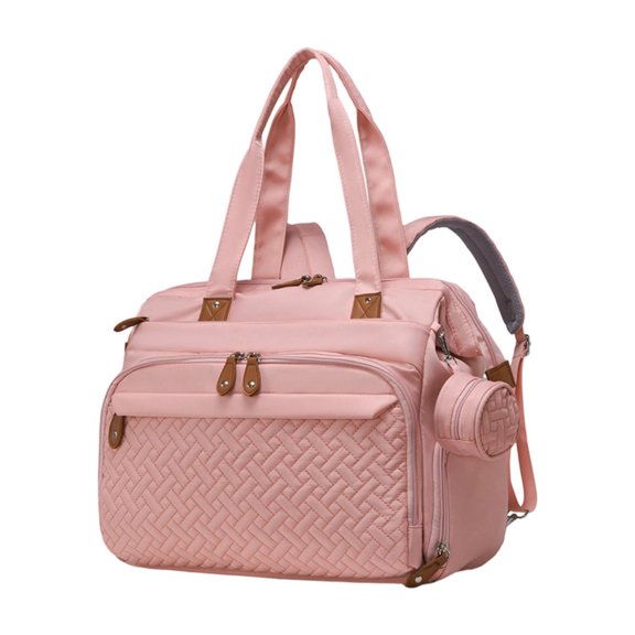 LeeQinersw Diaper Bag Backpack Travel Bag Large Capacity Wear Resistant with Shoes Compartment Pacifier Case for Clothes Trip Essentials Pink