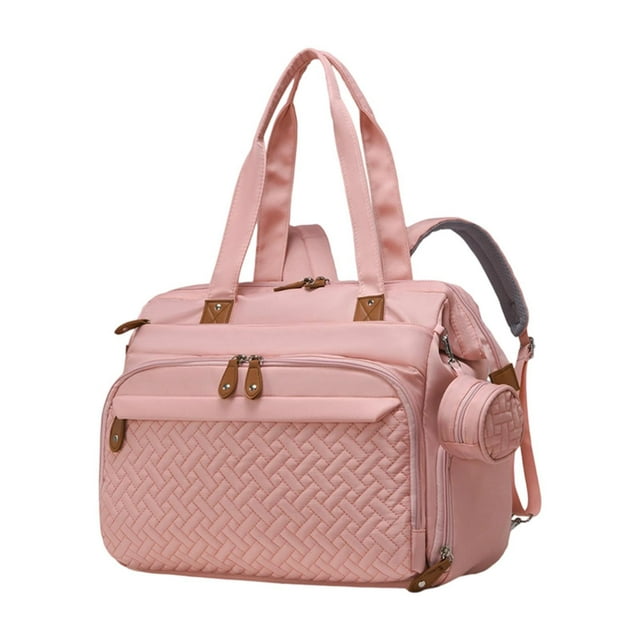 Milaget Diaper Bag Backpack Travel Bag Large Capacity Wear Resistant with Shoes Compartment Pacifier Case for Clothes Trip Essentials Pink