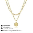 thumbnail image 5 of Hexagon Letter Plated Paper Clip Chain Necklace - Layered Women's Alloy Jewelry for Everyday Wear, Perfect Gift for Mother's Day/Christmas, 5 of 5