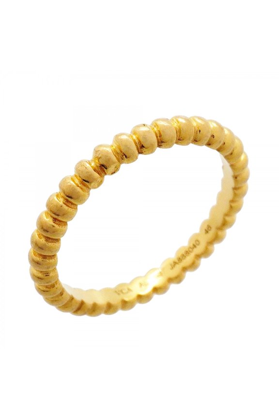 Pre-Owned Van Cleef & Arpels Perlee Small Ring, 18K Yellow Gold, Size 46, Women's