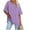 Purple, variant on USSUMA Women's Casual V-Neck Half Sleeve Solid Loose Shirt Blouse Tops Hottest Blue S