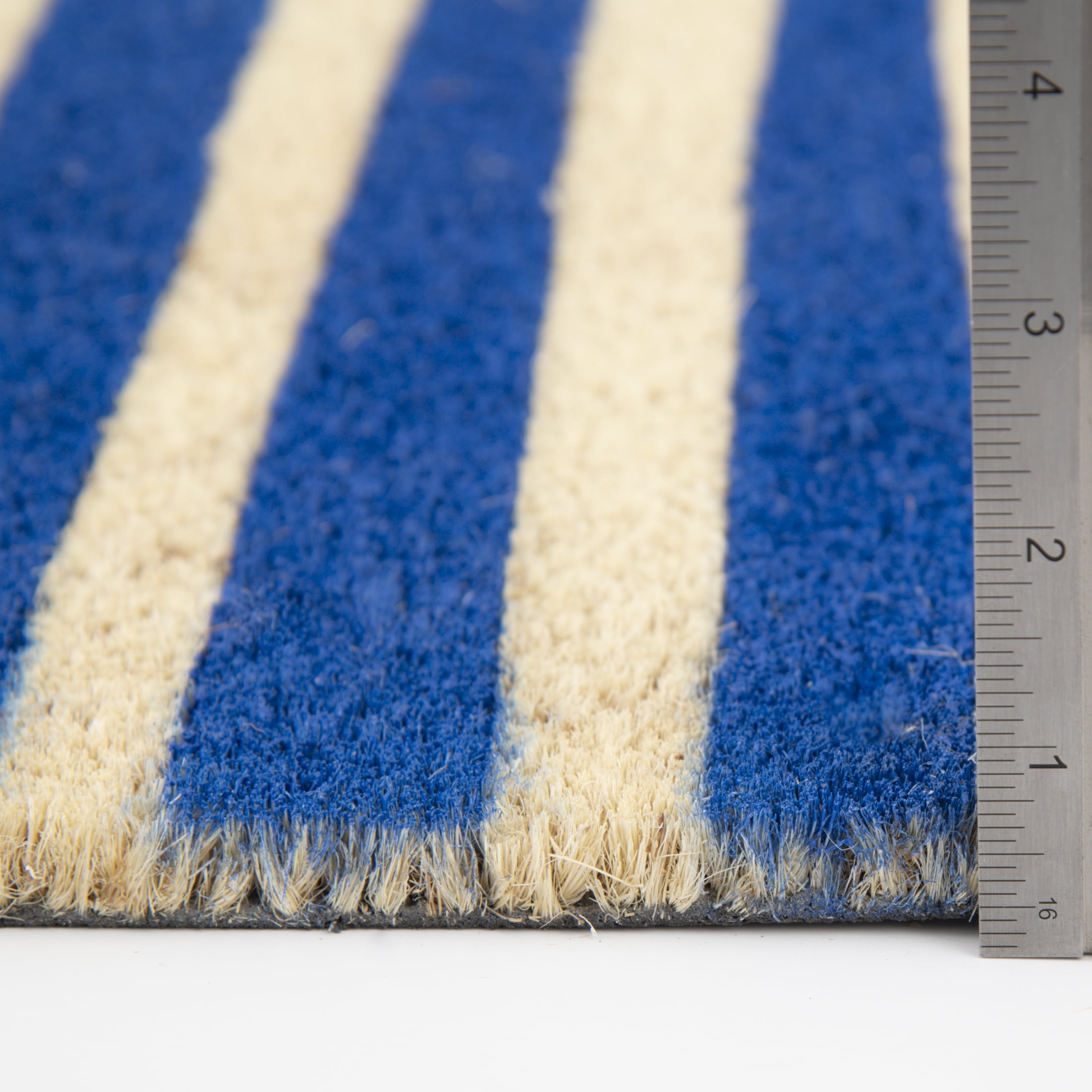 Mainstays Blue Summer Stripes Coir Outdoor Doormat, 18"x30"