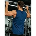 thumbnail image 3 of Men's Tank Tops Quick Dry Workout Swim Beach Shirts Athletic Sleeveless Shirts Stripe Blue M10 3XL, 3 of 9