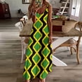 thumbnail image 3 of Robe Drapeau Jamaïcain Jamaica Coussin Club Maxi Robe Mode Rue Boho Plage Longues Robes Vacances Col en V Surdimensionné Vestidos, 3 of 5