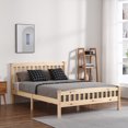 thumbnail image 3 of uhomepro Wood Queen Bed Frame for Kids Adults, Platform Bed Frame with Headboard and Footboard, Modern Queen Size Bed Frame with Wood Slats Support, Bedroom Furniture, No Box Spring Needed, Q17332, 3 of 11