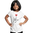 thumbnail image 1 of Go All Out I Love You Hand with Heart Valentine's Mens Toddler Women Youth T-Shirt, 1 of 5