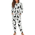 thumbnail image 4 of DISNIMO Cat Paw Printed Lounge Sets for Women Soft Cozy Loungewear Two Piece Oversized Nightweight with Pockets Long Sleeve Shirt with Long Pajama Pant Set, 2XL, 4 of 7