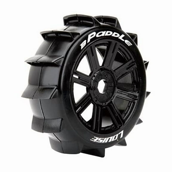 Louise RC LOULT3249SB 17 mm 1-8 Scale Hex Mounted on B-Paddle Off-Road Buggy Tires