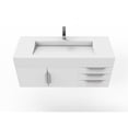 thumbnail image 3 of Nile 48" White Wood Floating Vanity with White Top and Chrome Trim, 3 of 8