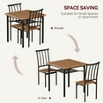 thumbnail image 3 of Riedhoff 3 Piece Modern Dining Set, Space Saving, 1 Table & 2 Chairs, Black & Brown, 3 of 10