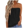 thumbnail image 2 of Tank Tops for Women Strapless Loose Fit Solid Color Bandeau Tank Casual Summer Vacation Camisole Tops for Women Black L, 2 of 5