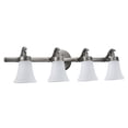 thumbnail image 3 of Aspen Creative 62067, Three-Light Metal Bathroom Vanity Wall Light Fixture, 30 1/2" Wide, Transitional Design in Rustic Pewter with White Opal Glass Shade, 3 of 6