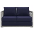 thumbnail image 6 of Modern Contemporary Urban Design Outdoor Patio Balcony Garden Furniture Lounge Loveseat Sofa, Rattan Wicker, Grey Gray, 6 of 6