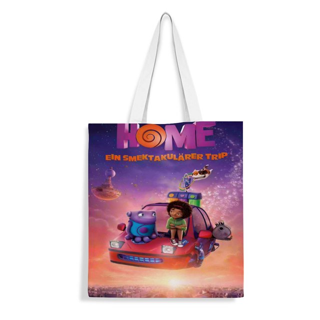 Dreamworks Home Bolso de tela con estampado de lienzo para mujer, bolsa de compras reutilizable y estética, con cremallera interior, regalo para mujer, 35 × 40 cm.