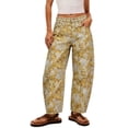 thumbnail image 2 of Axiiglly Jeans for Women Mid Rise Wide Leg Boho Barrel Jeans with Pockets Trendy Denim Pants, S-2XL, 2 of 7