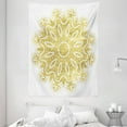 thumbnail image 1 of Gold Mandala Tapestry, Vibrant Oriental Motif in Modern Design Geometric Eastern Moroccan Royal, Wall Hanging for Bedroom Living Room Dorm Decor, 60W X 80L Inches, Gold and White, by Ambesonne, 1 of 2