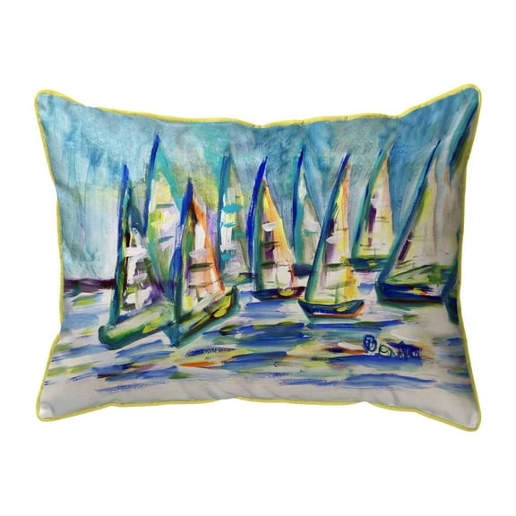 Betsy Drake HJ1372 16 x 20 in. Many Sailboats Indoor & Outdoor Pillow - Large