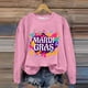 thumbnail image 3 of Gibobby Temperamento Pullover Top Sudadera con cuello redondo y estampado de Mardi para mujer, con cuello redondo, camisas de entrenamiento de manga larga a la moda, blusa hol(Rosa, XXL), 3 of 5