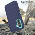 thumbnail image 3 of Asuwish Compatible with Samsung Galaxy S24 FE 5G Phone Case Hybrid Rugged Shockproof Hard Protective Drop Proof Full Body Heavy Duty Mobile Cell Cover for S 24 EF AI S24FE 24S Women Men Blue, 3 of 6