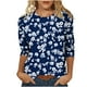 thumbnail image 1 of Camiseta de Cuello Redondo Impresa Casual para Mujeres con Mangas 3/4, Camiseta de Moda Casual de Longitud Media, 1 of 4