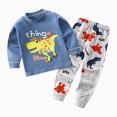 thumbnail image 4 of TOWED22 Toddler Baby Girl Boy Winter Clothes Outfits 2 Piece Long Sleeve Letter Print Sweatshirt and Elastic Pants Casual Clothing Set(Blue,7-8 Y), 4 of 4