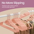 thumbnail image 4 of LEDREM 50-Pack Velvet Hangers, Non-Slip Clothes Hangers with 360° Swivel Hooks, Slim & Sturdy for Coat, Dress, Space-Saving, Coral Pink, 4 of 8
