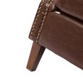 thumbnail image 3 of Modern Accent Chair, Leather Upholstered Armchair with Nailhead Trim and Rolled Arms, Comfy Leisure Single Sofa Chair with Wood Legs for Living Room Bedroom, Brown, 3 of 7