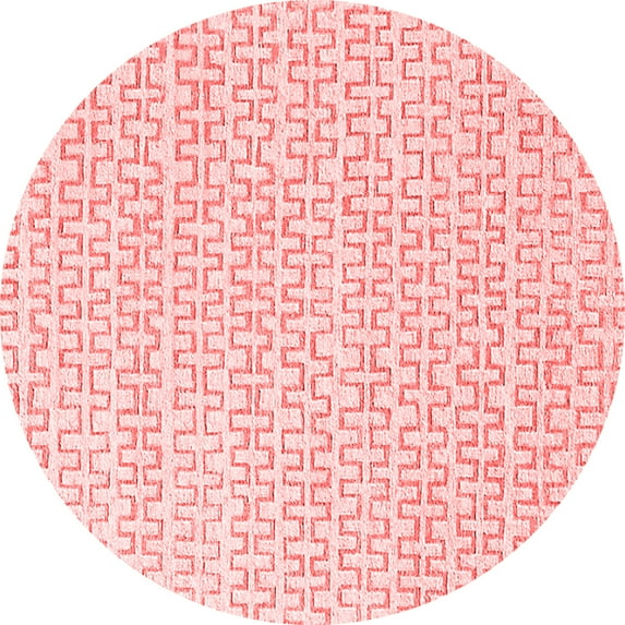 Ahgly Company Indoor Round Solid Red Modern Area Rugs, 3' Round