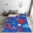 thumbnail image 5 of Pofeuu Nautical Animals Print Ultra-Soft Micro Fleece Blanket,for Bed Or Sofa,All Season Throw Blankets Flannel Blanket-50"x40", 5 of 7
