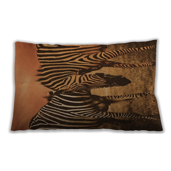 Ahgly Company Patterned Outdoor Rectangular Papaya Orange Lumbar Throw Pillow, 13 inch by 19 inch