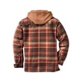 thumbnail image 4 of xiaxaixu Men's Thick Jacket Hooded Plaid Printed Buttons Stitching Warm Coat, 4 of 5