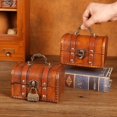thumbnail image 2 of Caja de madera antigua envejecida, caja de almacenamiento de joyas, accesorios de decoración de ventanas, caja de embalaje de madera con caja de contraseña de cerradura, 2 of 5