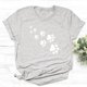 thumbnail image 2 of Camisetas QISIWOLE con estampado de pata de perro para mujer, lindas camisetas gráficas de manga corta de algodón de verano, liquidación, 2 of 3