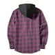 thumbnail image 3 of Ceisia Men's Plaid Hooded Button-Up Shirt for Casual & Outdoor Wear Hot Pink XXXL Gifts, 3 of 5