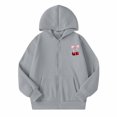 thumbnail image 2 of BOOMNY Child Girls Hoodie Zip Up Cherry Graphic Long Sleeve Hoodies for Kids Fashion Fall Winter Hooded Sweatshirts with Pocket, 2 of 6