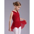 thumbnail image 4 of Yeahdor Kids Girls Sleeveless Rhinestones Ballet Leotard Contemporary Modern Lyrical Dance Dress Burgundy 14, 4 of 7