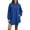 Blue, variant on Hueoook Womens Hoodies Pullover Trendy Crew Neck Loose Plus Pocket Long Sleeve Hooded Curved Hem Home Casual Hoodie Dress Black 2X