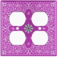 thumbnail image 3 of Metal Light Switch Plate Cover Pink Floral Bandana Paisley Tile Pattern TIL048, 3 of 13