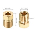 thumbnail image 2 of Uxcell M8 Male Thread 4.2mm ID Brass Compression Fittings, 2 Pack Brass Compression Nut, 2 of 4