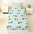 thumbnail image 3 of Homewish Funny Dachshund Animal Twin Sheets,Polka Dot Bedding,Light Blue,3-Piece,1 Fitted Sheet and 1 Pillowcase, 3 of 6