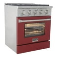 thumbnail image 3 of Kucht Professional 30" Modern Stainless Steel Natural Gas Range in Red/Silver, 3 of 14