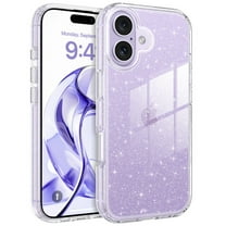 VENINGO for iPhone 17 Case Clear Glitter , TPU Transparent Shockproof Slim Bling Sparkly Bumper Cover Phone Case for Women Girls, Glitter White