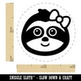 thumbnail image 2 of Cute Girl Sloth with Bow Self-Inking Rubber Stamp Ink Stamper - Yellow Ink - Mini 1/2 Inch, 2 of 7