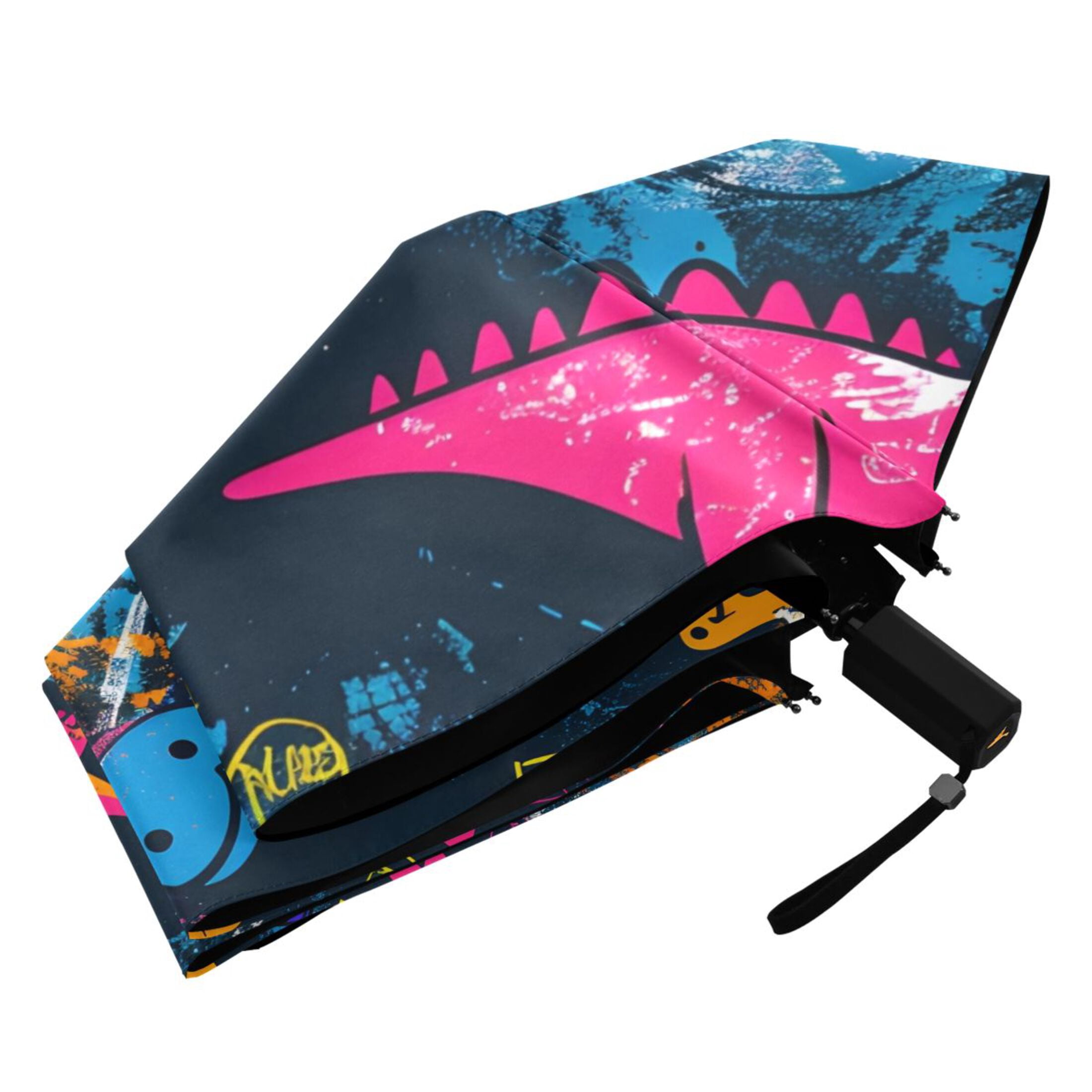 Fun Colorful Dinosaurs Compact Sun Umbrella Windproof Travel Umbrellas for Rain Strong Portable UV Protection