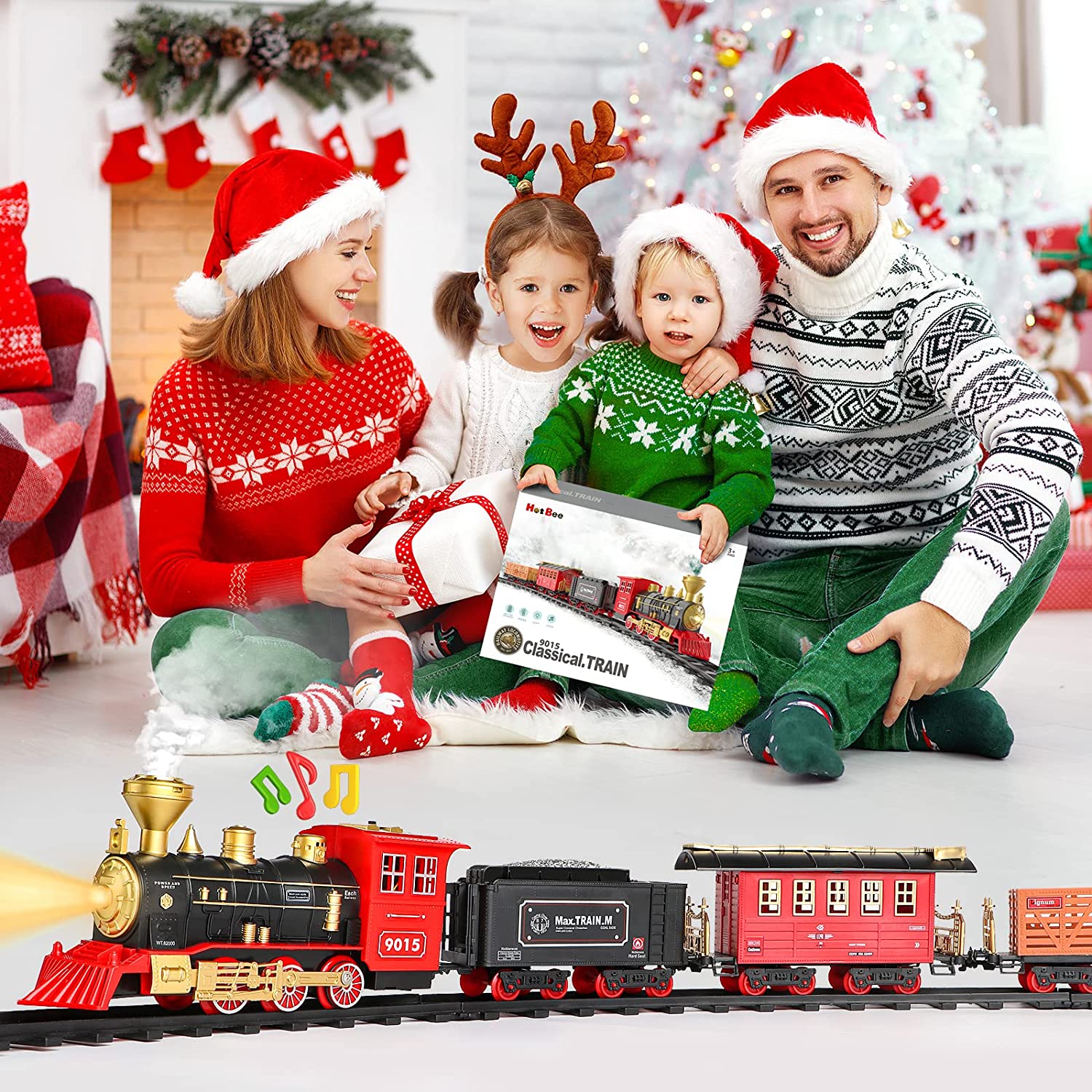 CARSKY Electric Steam Train Set with Locomotive photo 4